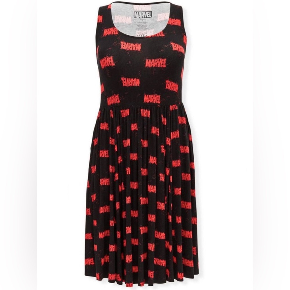 Torrid MARVEL Stretchy Skater Midi Pocket Dress 0X XL - Picture 3 of 12